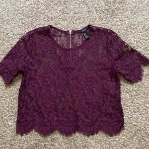 Burgundy Lace Blouse